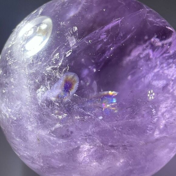 Amethyst Crystal Marble Sphere Meditation Stone‎ (#4) - Picture 5 of 11